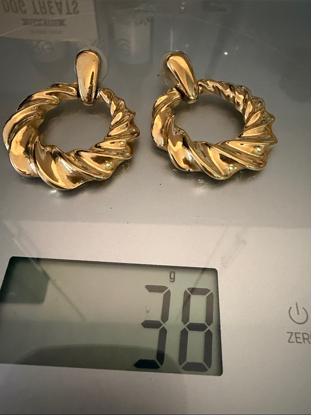 Vintage Givenchy Chunky Gold Door Knocker Earrings Signed 80s - Picture 10 of 10